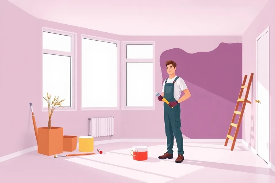 Intérieur rénové après travaux de peinture à Portes-lès-Valence