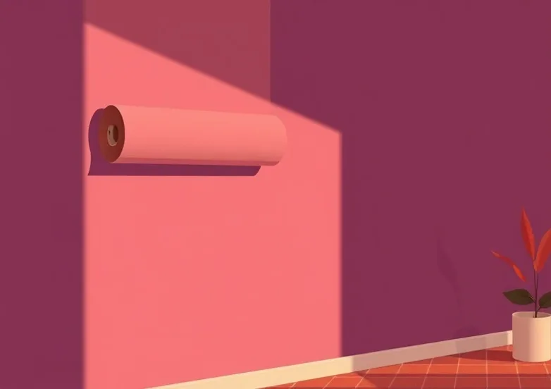 Pose de papier peint, rouleau et brosse à maroufler